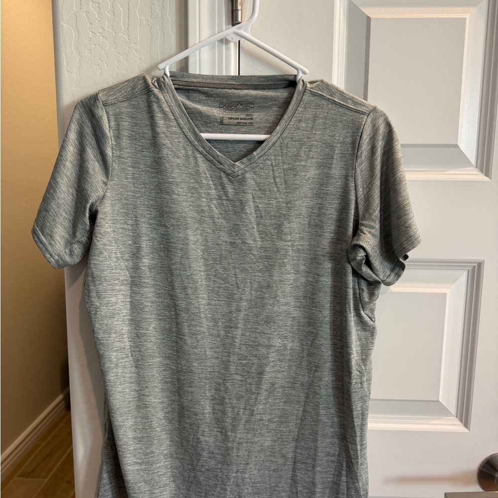Patagonia Gray Short Sleeve V-Neck Tee